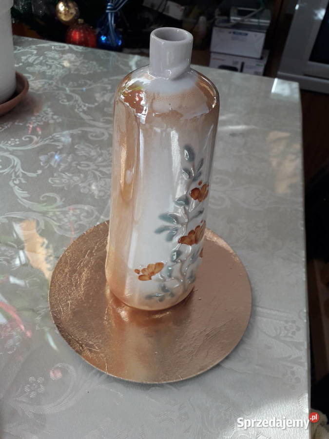 Ceramiczna butla wazon sygnowany Warszawa
