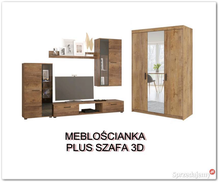 Tanie meble w zestawie meblościanka z szafą z