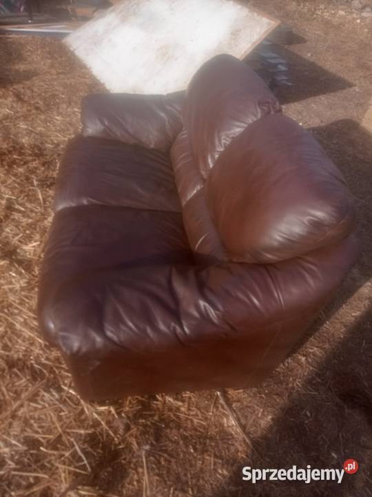 Sofa brązowa skórzana biała kremowa kujawsko-pomorskie Czernikowo