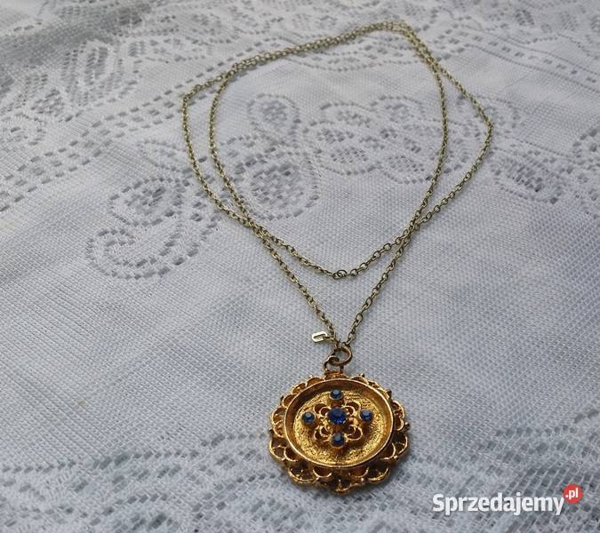 Stary angielski naszyjnik złota Pani Ochojno