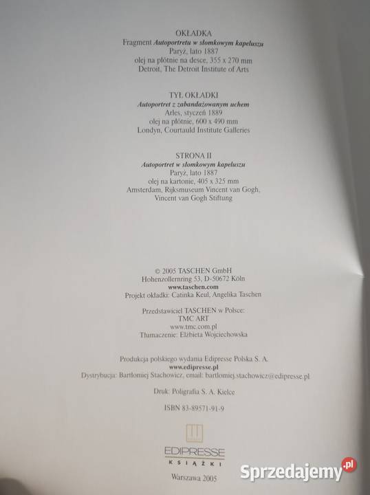 Van Gogh 18531890 Taschen Ingo F Walther wizja i Kielce