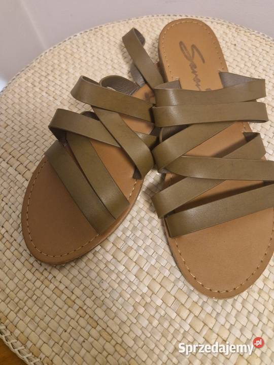 Buty damskie klapki marki Seven7 khaki 39 Sandały i klapki Lublin