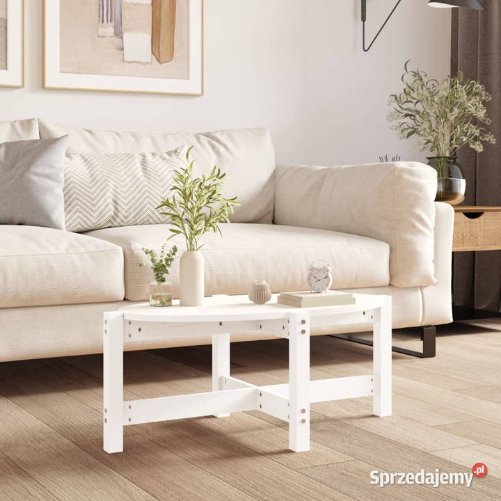 Stolik kawowy biały 87x48x35 lite drewno sosnowe sprzedam