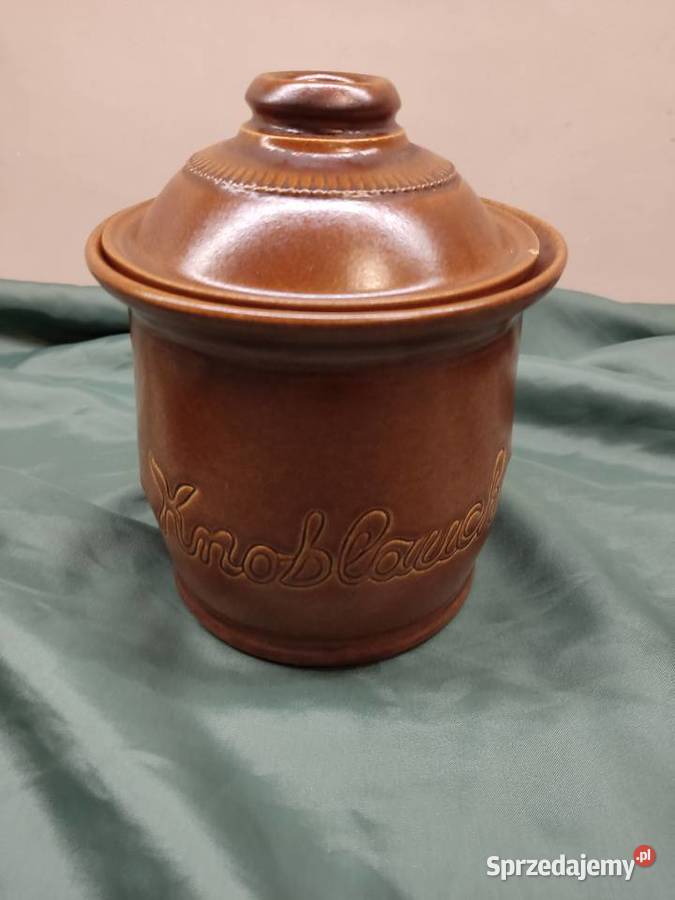 Stary ceramiczny pojemnik na czosnek Głuchołazy