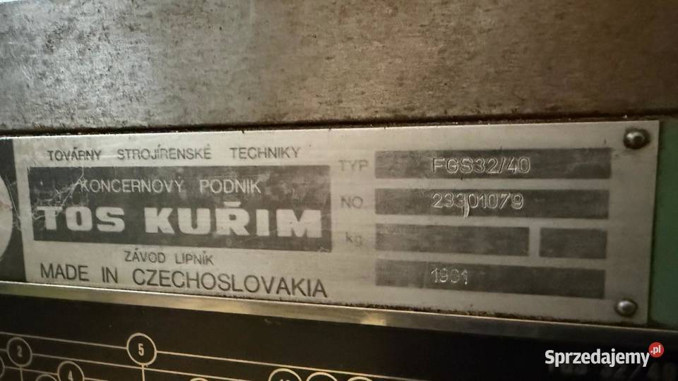 Frezarka TOS KURIM FGS 3240 Tarnowskie Góry