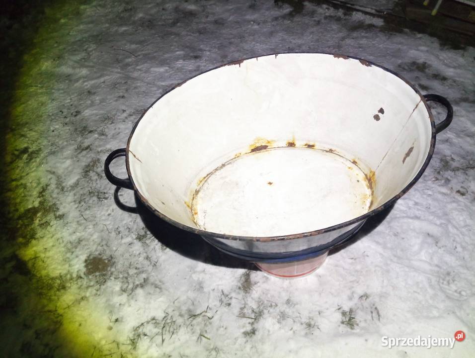 Wanienka emaliowana PRL niebieska Pojemniki na żywność Chełmno sprzedam