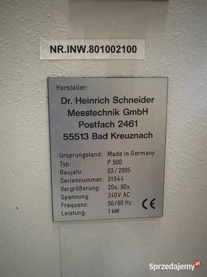Projektor pomiarowy heinrich schneider P509 Bydgoszcz