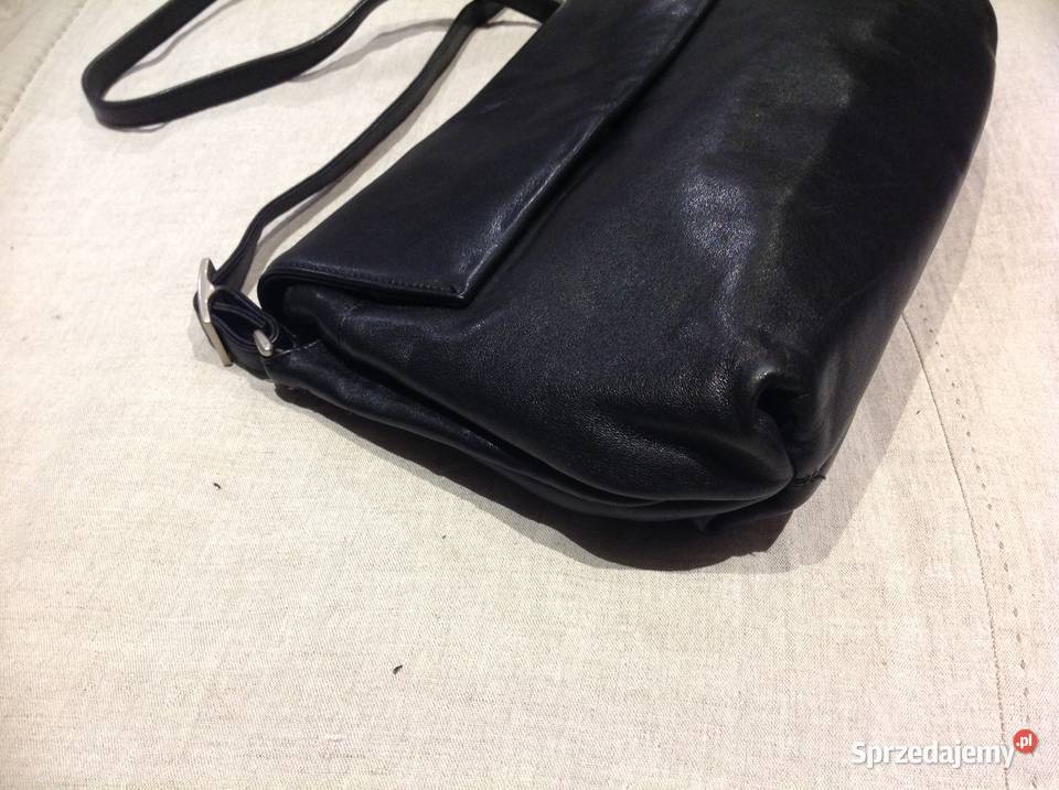 Skórzana Czarna Torebka Damska FANCY na ramię j Dla kobiet Nowa Sól