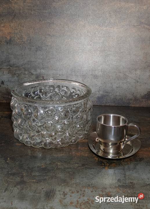 Szklana misa Vladislav Urban 1968 huta Rosice wielkopolskie Kalisz