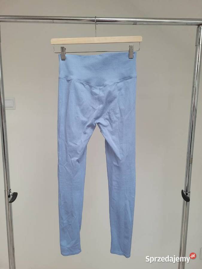 Jasnoniebieskie legginsy w prążki Liszki