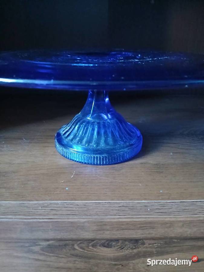 Stara kobaltowa tortownica Ząbkowice wzor 404 Porcelana i szkło małopolskie Kraków