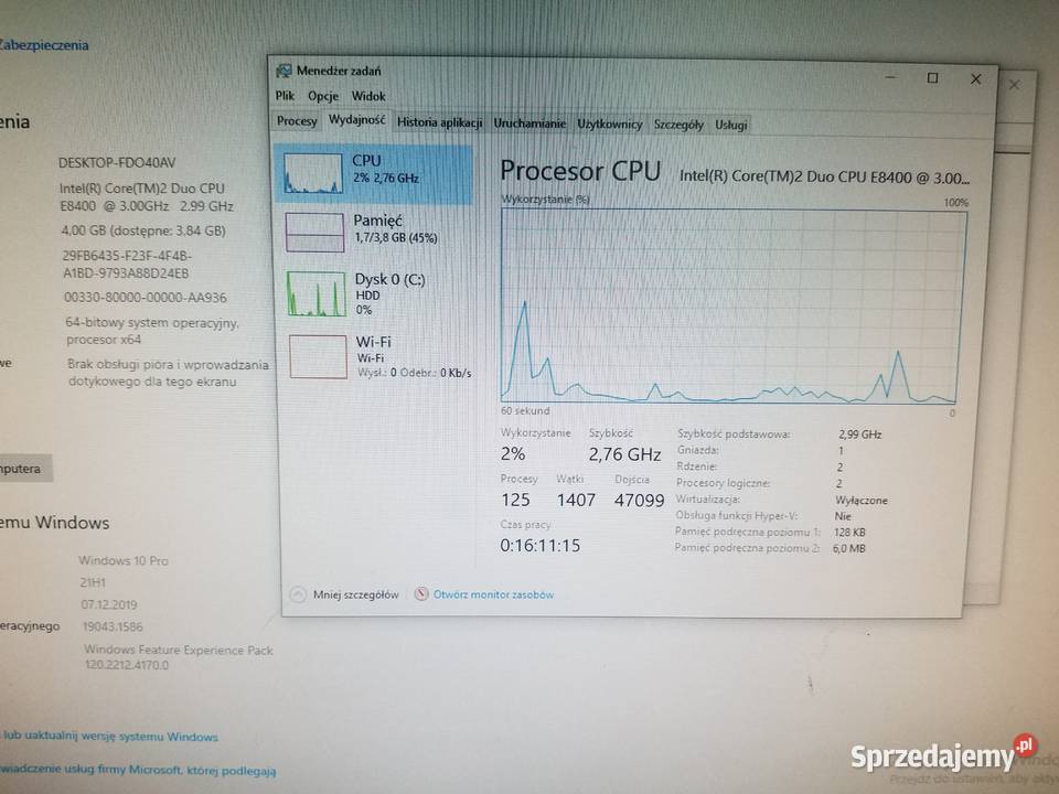 Komputer DELL optiplex 760 E8400 4GB320GB HDD Rymanów