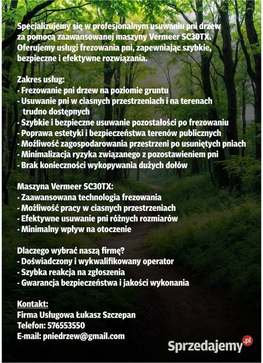 Usuwanie Pni Drzew Frezowanie Karczowanie i usuwanie drzew Pajęczno