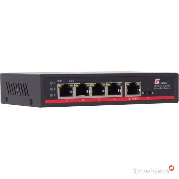 SWITCH POE GETFORT 4GE1GE 90W z funkcją PoEIN Knurów