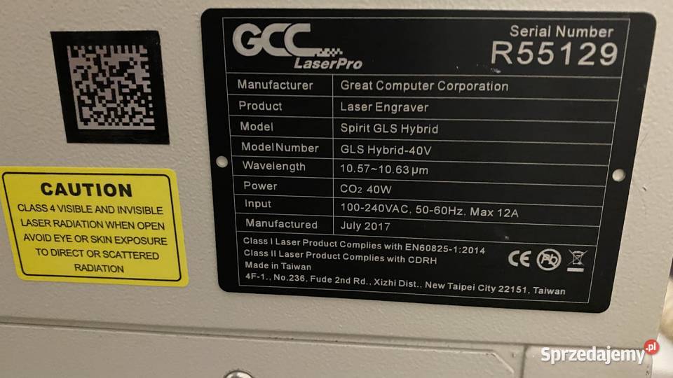 Ploter laserowy GCC Spirit GLS Hybrid 40V CO2 Warszawa