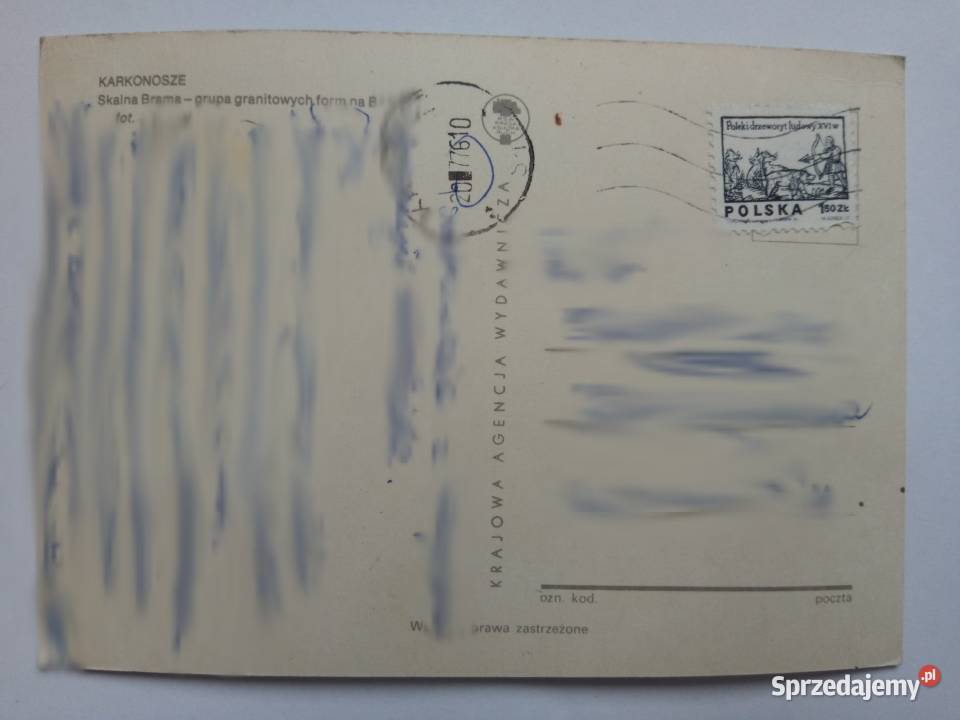 Pocztówka Karkonosze z 1976r Znaczek Dąbrowa Górnicza sprzedam