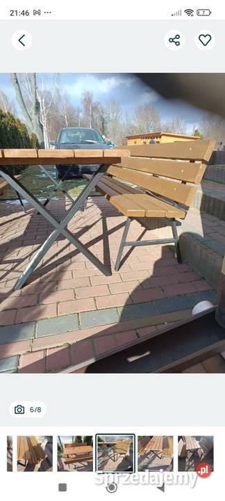 Stół ogrodowy z ławkami Mokrelipie sprzedam