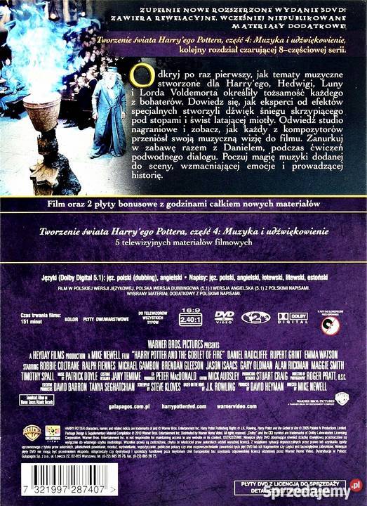 HARRY POTTER I CZARA OGNIA EDKOLEKCJONERSKA 3 wielkopolskie Kalisz