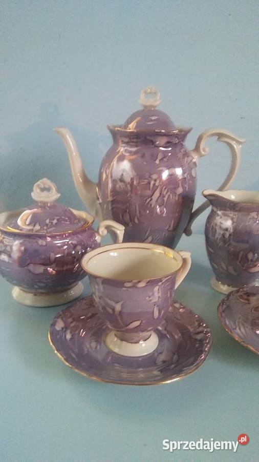 Serwis fioletowy marmurek Chodzież 10 osób Łódź