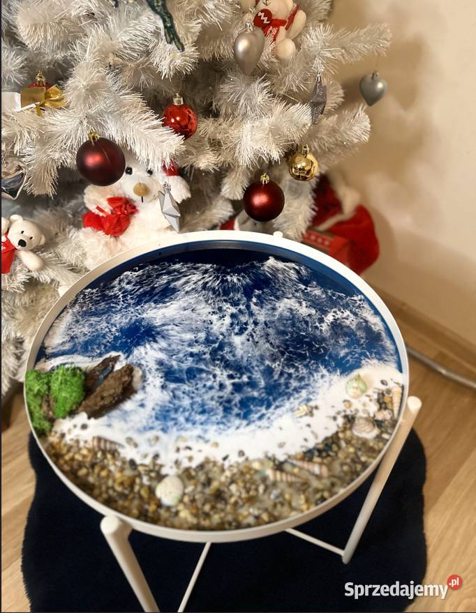 Stolik kawowy z tacą z zywicą epoksydową Stoliki kawowe i ławy