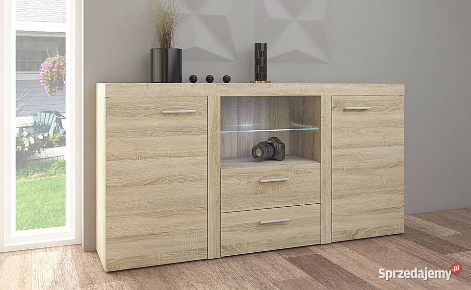 Komoda Rumba 2S 5 kolorów oświetlenie led 82cm Komplety mebli Gliwice