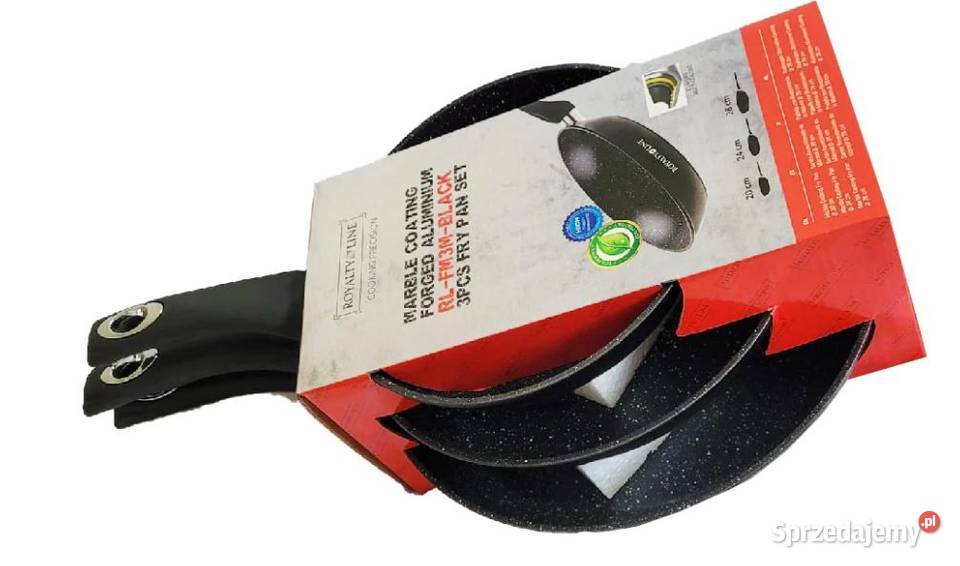 129 Patelnie marmurkowe Royality 3 sztuki Zabrze