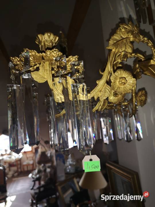 Żyrandol pozłacany na 8 świec Gdańsk