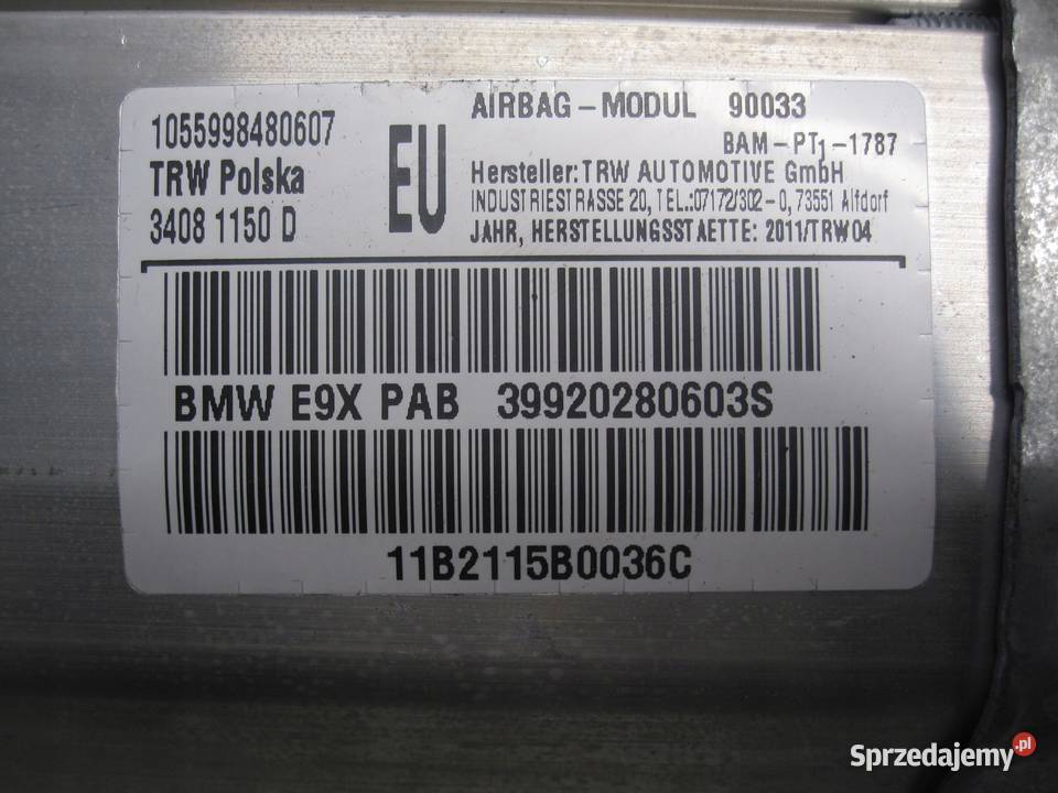 BMW E91 LIFT 11r AIRBAG poduszka pasażera Poduszki powietrzne Kielce