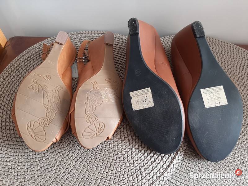 Buty na koturnie skórzane Butik Chorzów