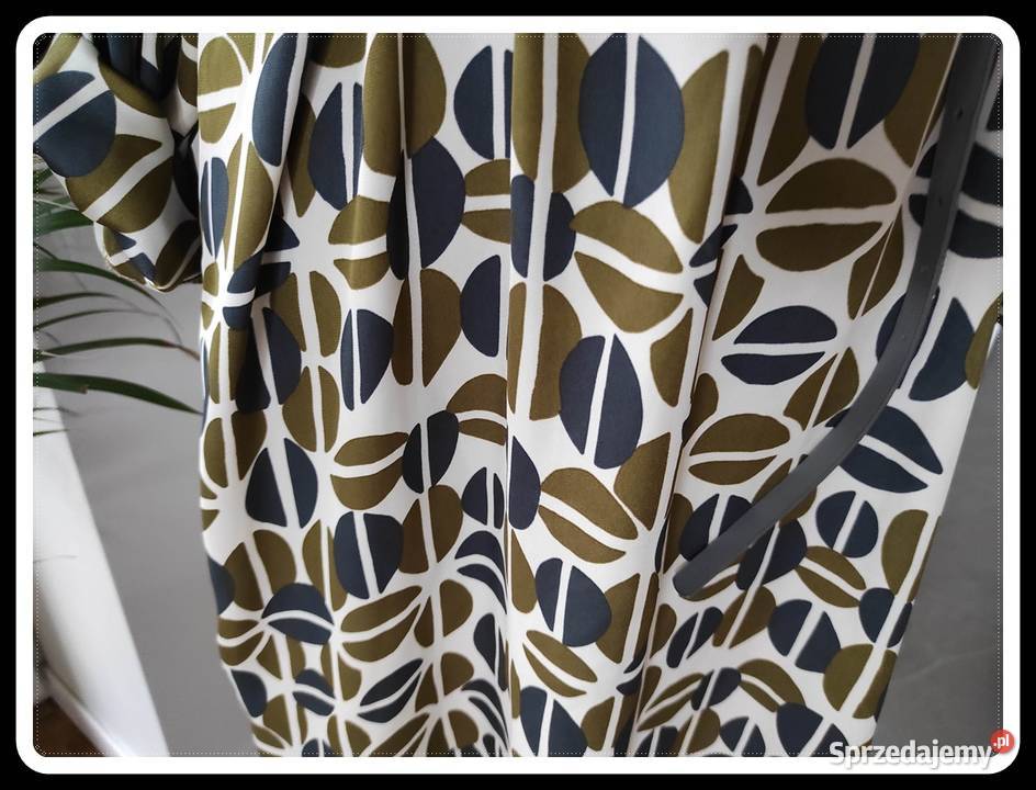 Zara Basic wzorzysta sukienka z wiązaniem 42 XL Spódnice i sukienki Płock
