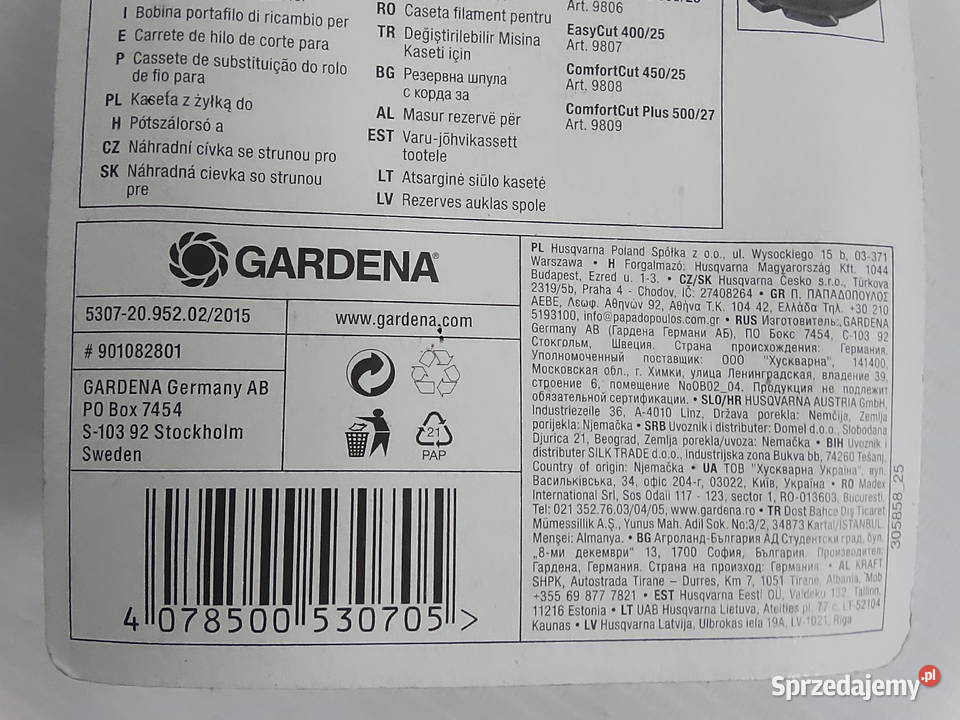 Kaseta Z Żyłką Gardena 530720 Nowa Oryginał Biłgoraj
