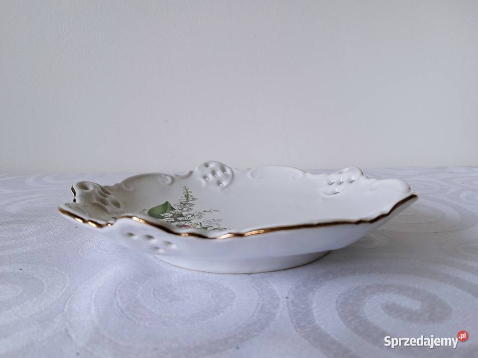 Porcelanowa patera chodzież konwalie 19 ażurowa lubuskie Strzelce Krajeńskie sprzedam