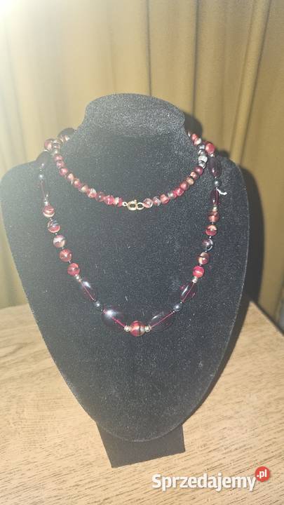 Naszyjnik z Agatów półszlachetnych na szczęście Katowice sprzedam