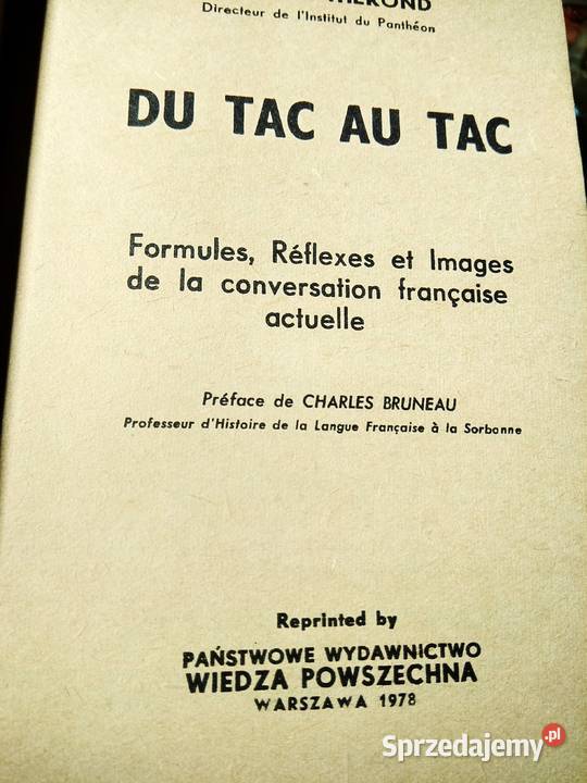 Du tac au tac francuski antykwariat Warszawa sprzedam