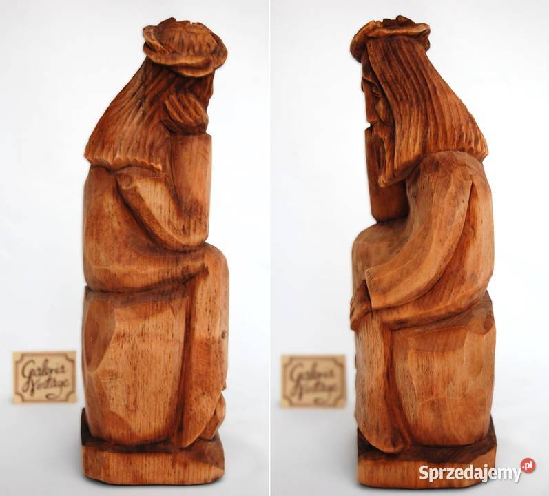 Jezus Chrystus frasobliwy rzeźba drewniana Lublin