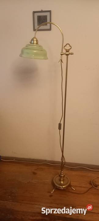 Mosiężna lampa podłogowa z ruchomym ramieniem sprzedam