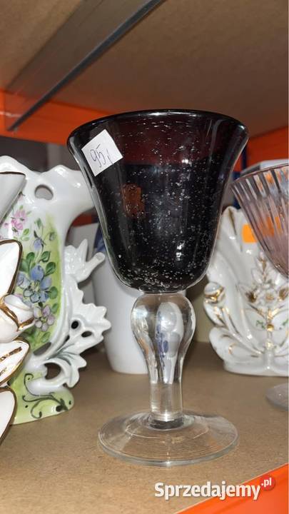 Kielich szkło artystyczne fioletowa czara Gdańsk