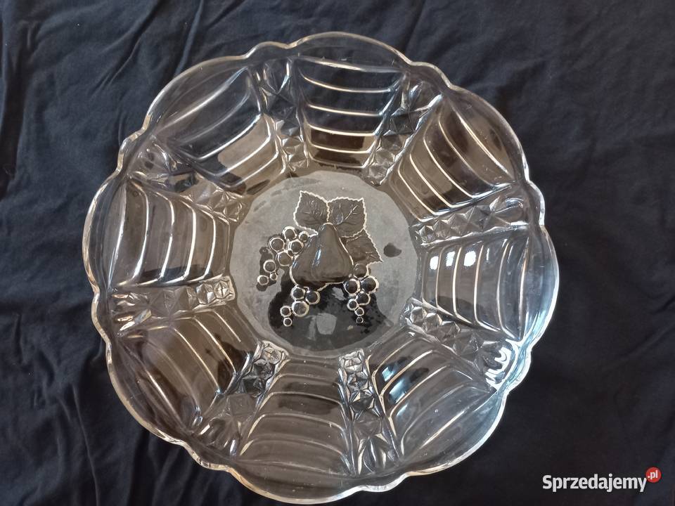 Szklana patera Huta Hortensja Art Deco mazowieckie Piastów