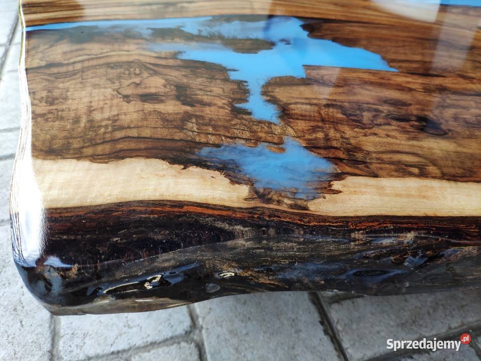 Blat stolik monolit orzech live edge deska żywic 61cm Zembrzyce