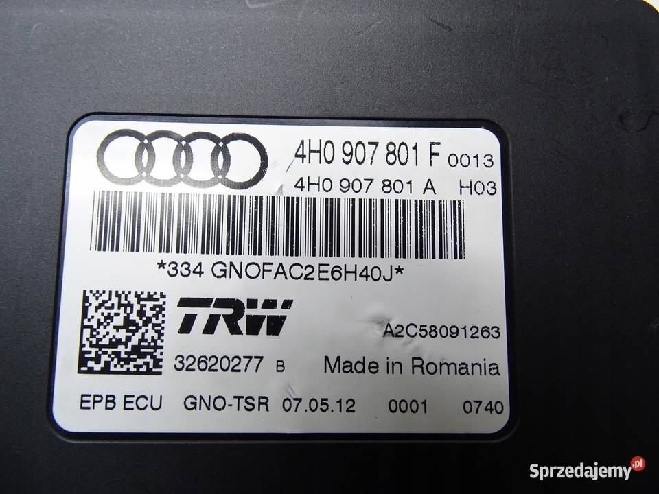 MODUŁ STEROWNIK HAMULCA RĘCZNEGO 4H0907801F AUDI