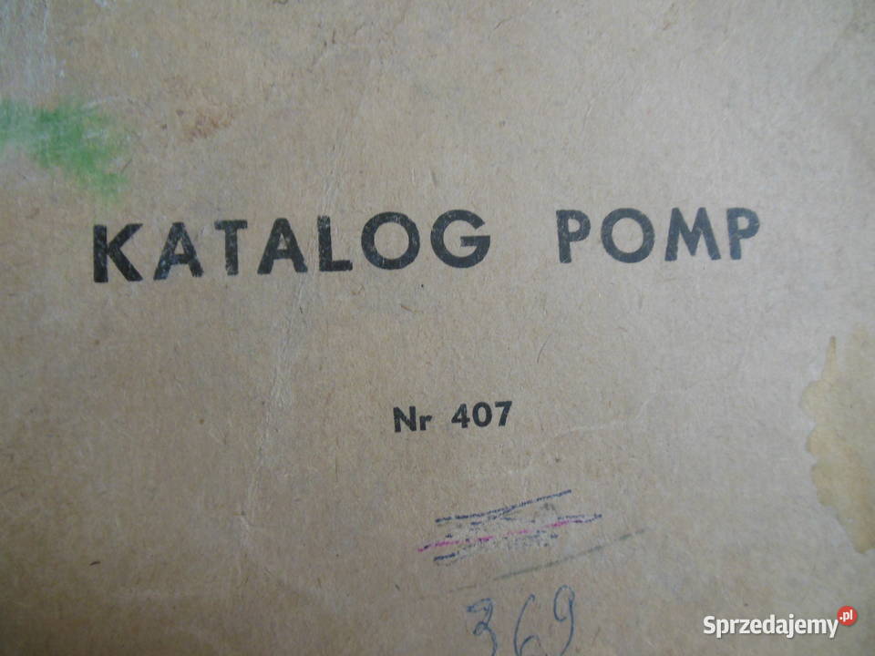 Katalog pomp 407 1957 Kielce sprzedam