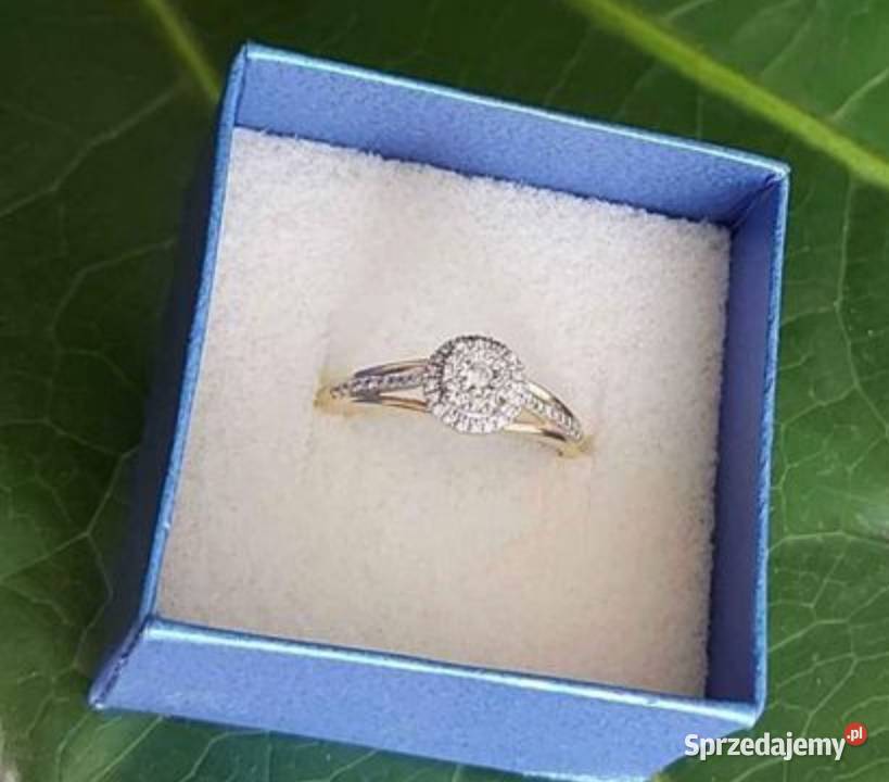 Pierścionek złoty z diamentem lubelskie Chełm