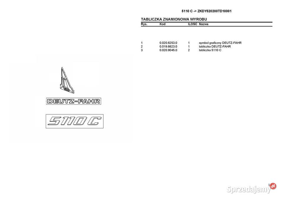 Katalog części Deutz Fahr 5C 5110C Audiobooki i e-booki Szamotuły