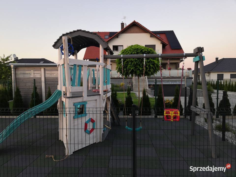 Plac zabaw statek huśtawki ślizg wspinaczka liny Kawnice
