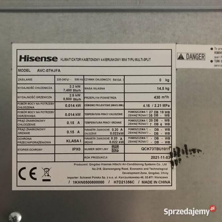 nowa kostka do klimatyzację HISENSE Warszawa
