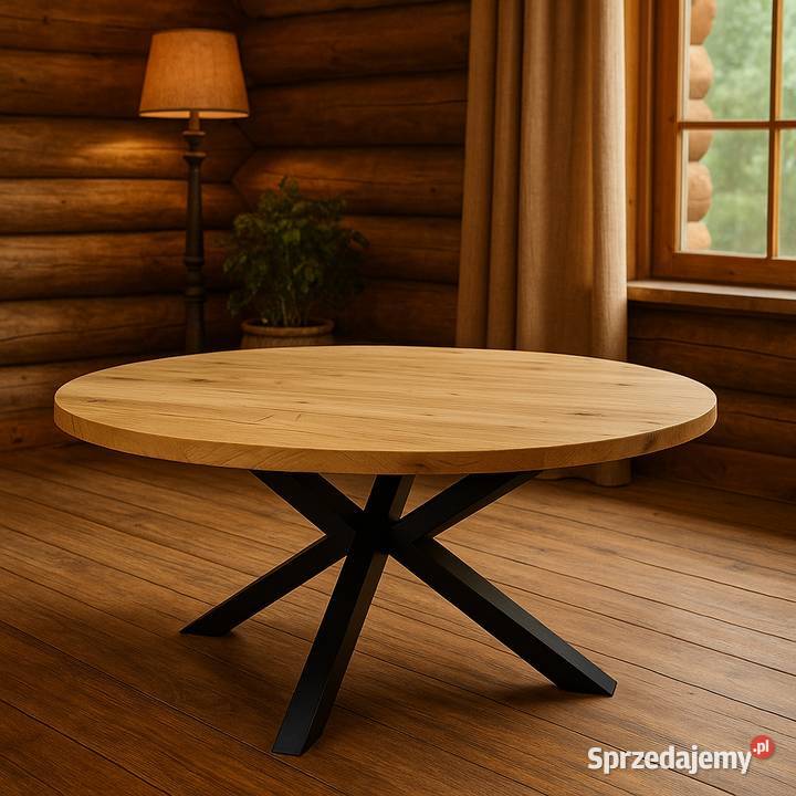 Stół PAJĄK Dębowy Okrągły LOFT Lite Drewno Różne Olsztyn
