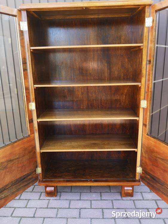Witryna Biblioteka ARTDECO Orzech Politura Stara Swarzędz