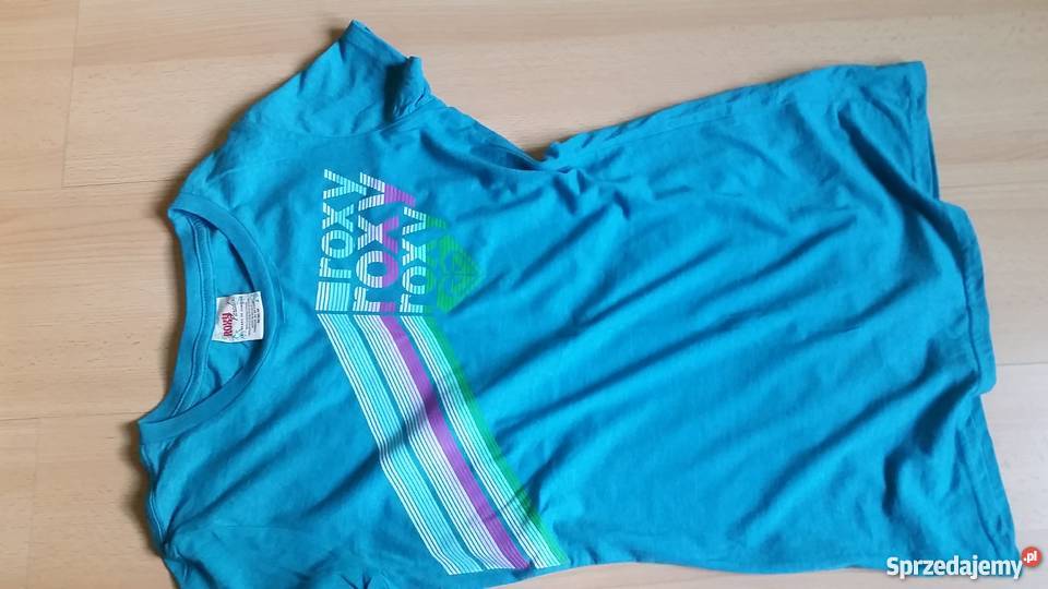 roxy koszulka nadruki błękit turkus tshirt Kielce sprzedam