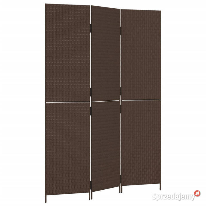 Parawan 3panelowy brązowy polirattan WM365357
