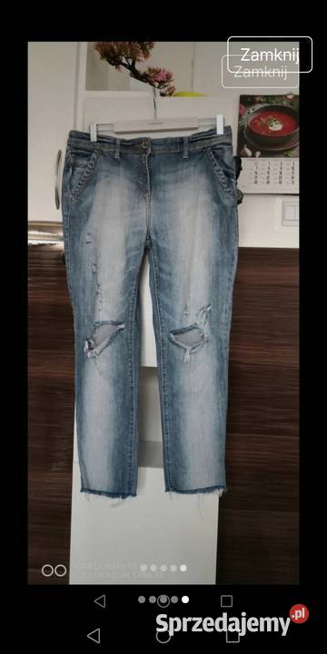 Damskie spodnie z dziurami Długie Spodnie łódzkie Moszczenica